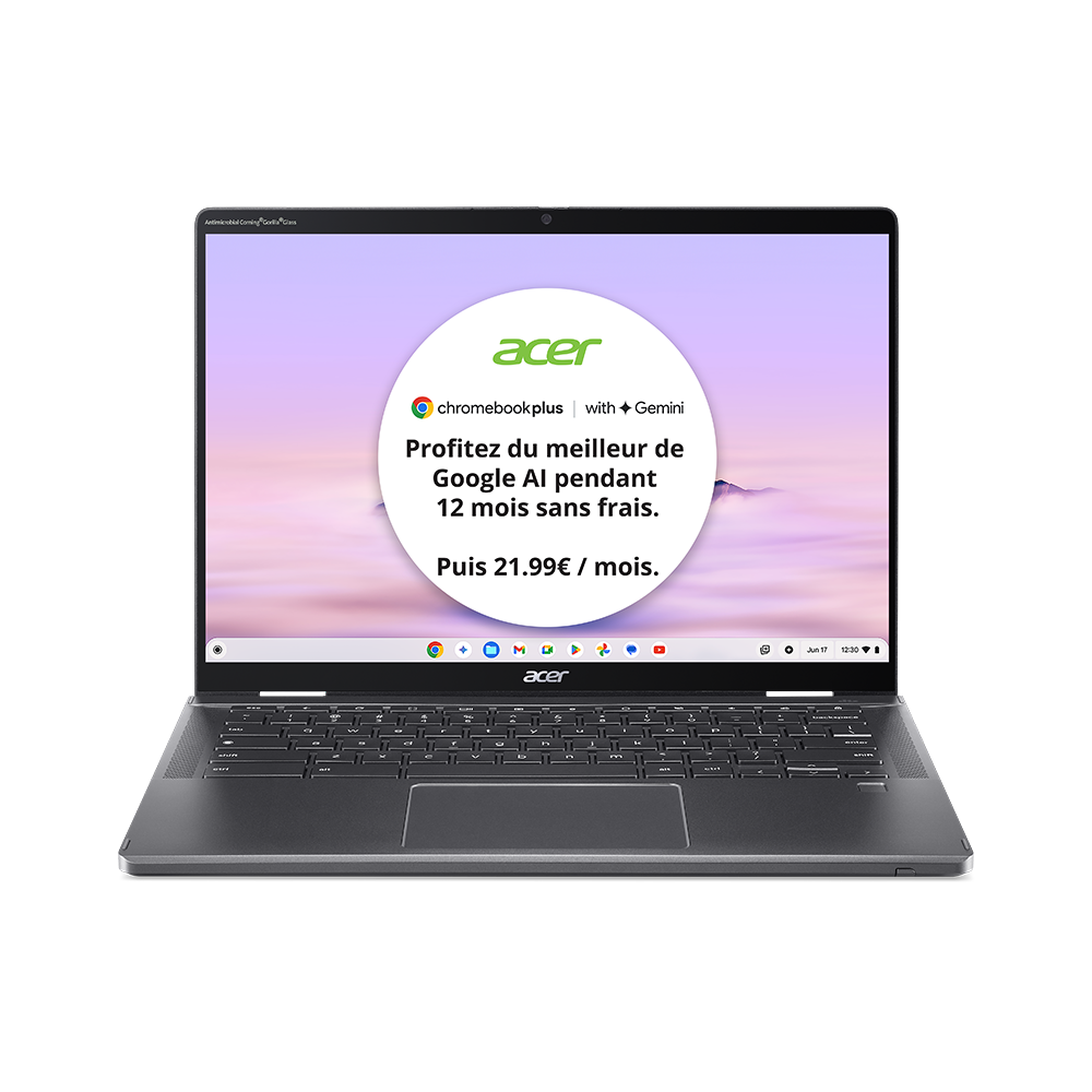 

Acer Chromebook Plus Spin 714, CP714-1HN, Chromebooks Convertibles, 14", Intel Core™ Ultra 7, 16 Go RAM, 512 Go SSD
