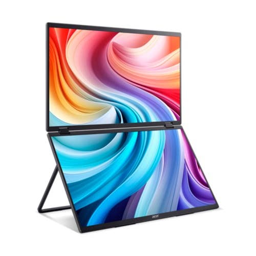 

Acer PD3 Dobbel sammenleggbar bærbar skjerm med Touchfunksjon | PD193QTE | Svart