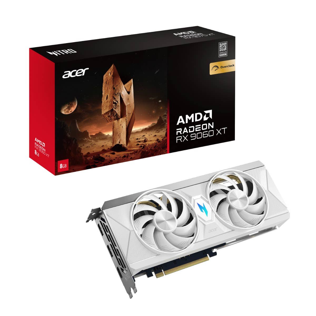 Carte graphique Acer Nitro Radeon™ RX 9060 XT OC 8 Go - Édition Blanche