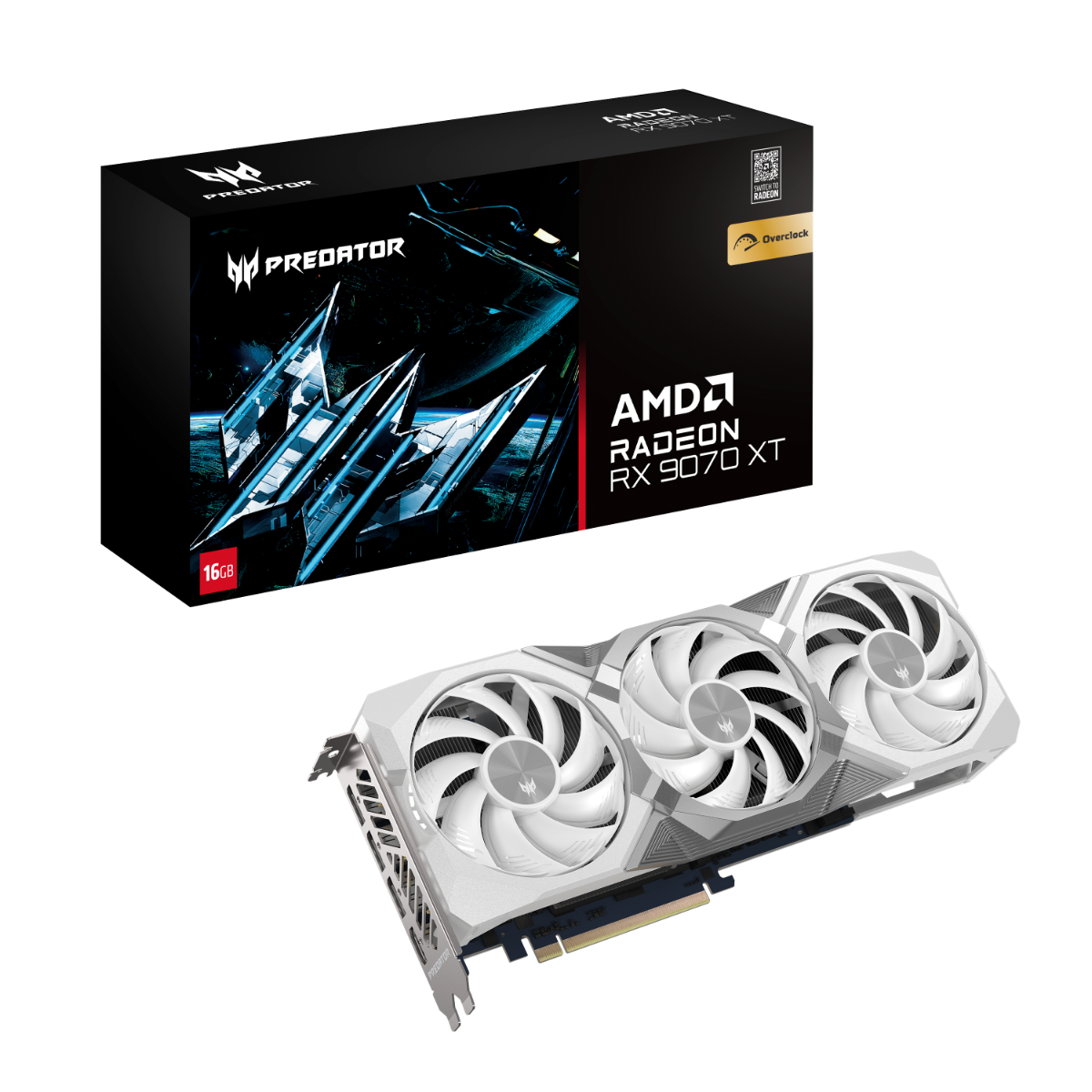 Carte graphique Predator Bifrost™ RX 9070 XT OC 16 Go - Édition Blanche